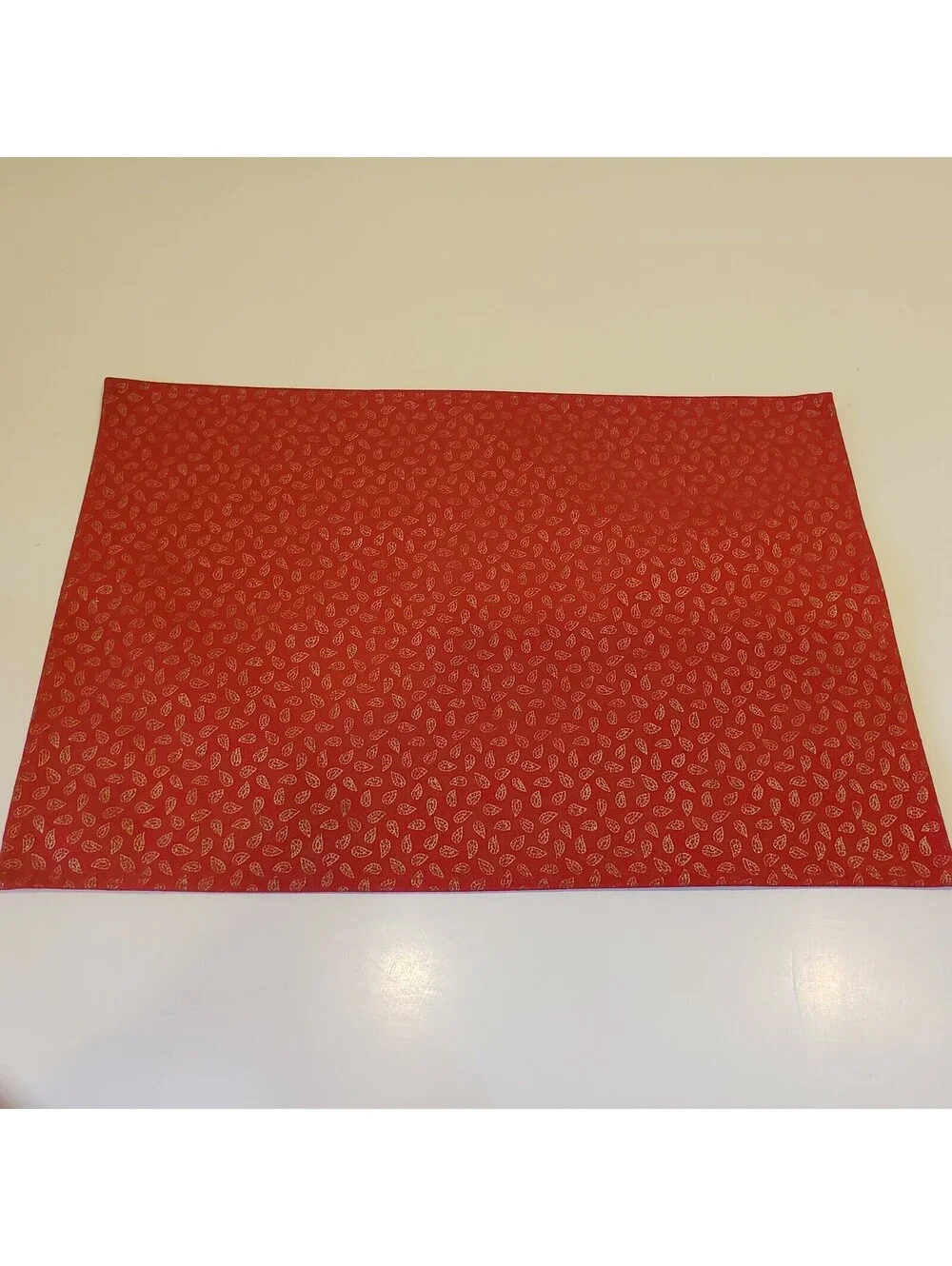 Pier 1 Placemats Red Gold Leaf Set of 5 Cotton Table Decor